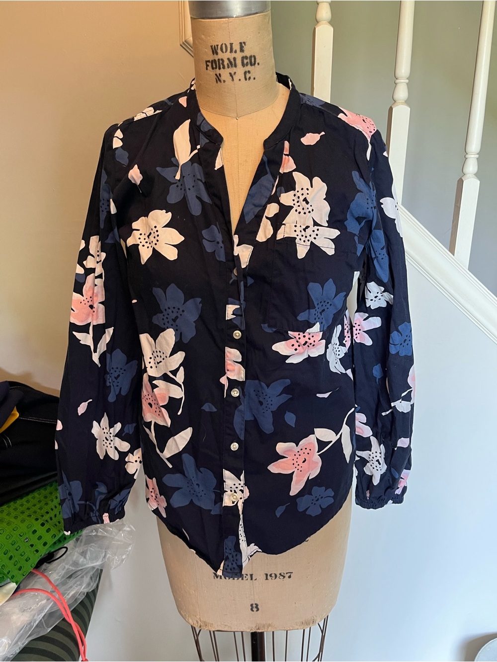 Free Assembly floral tunic popover XS